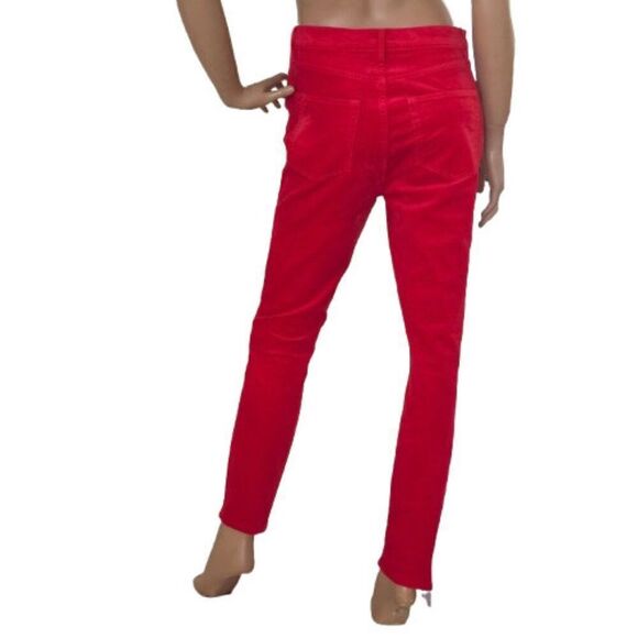 Loft Made and Loved Red Corduroy Pants 29/8 High Waist Skinny Womens 31 x 28 - Picture 5 of 10